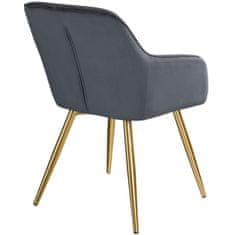 tectake 8 Marilyn Velvet-Look Chairs gold Temno siva/zlata