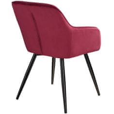 tectake 6 Marilyn Velvet-Look Chairs Bordo/črna