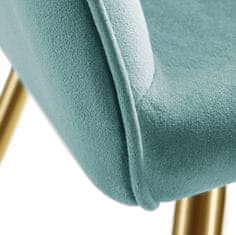 tectake 6 Marilyn Velvet-Look Chairs gold turquoise/gold