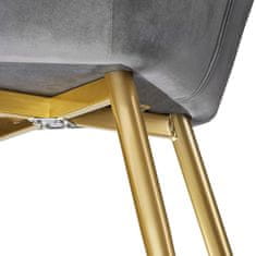 tectake 6 Marilyn Velvet-Look Chairs gold Temno siva/zlata