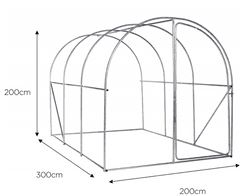 VonHaus rastlinjak, 3 x 2 x 2 m 2521008 - odprta embalaža