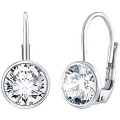 Silvego Elegantni srebrni uhani s prozornim Swarovski cirkonom SILVEGOB70607S