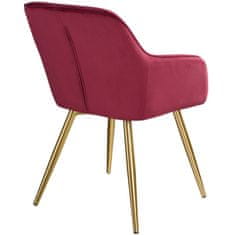 tectake 2 Marilyn Velvet-Look Chairs gold bordeaux/gold