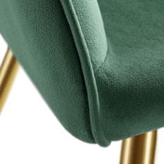 tectake 8 Marilyn Velvet-Look Chairs gold Temno zelena/zlata