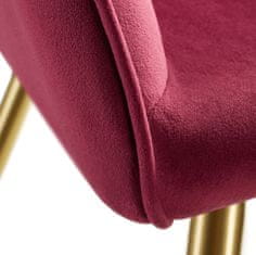 tectake 4 Marilyn Velvet-Look Chairs gold bordeaux/gold