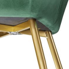 tectake 8 Marilyn Velvet-Look Chairs gold Temno zelena/zlata