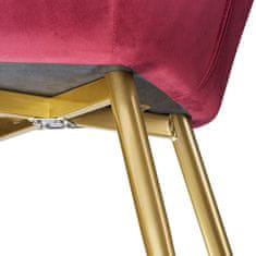 tectake 6 Marilyn Velvet-Look Chairs gold bordeaux/gold