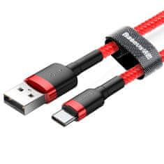 BASEUS cafule cable robusten najlonski kabel usb / usb-c qc3.0 2a 2m rdeč (catklf-c09)