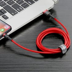 BASEUS Trajni prožni kabel USB Iphone Lightning QC3.0 1,5A 2M rdeča