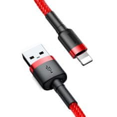 BASEUS Trajni prožni kabel USB Iphone Lightning QC3.0 1,5A 2M rdeča