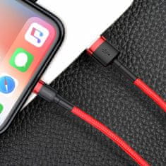 BASEUS Trajni prožni kabel USB Iphone Lightning QC3.0 1,5A 2M rdeča