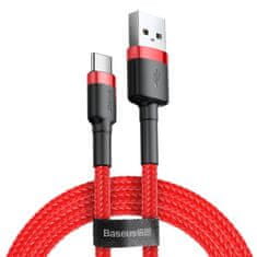 PRO Vzdržljiv najlonski kabel USB - USB-C QC3 3 m - rdeč