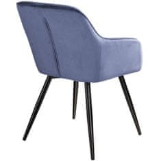 tectake 2 Marilyn Velvet-Look Chairs Modra/črna