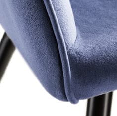 tectake 4 Marilyn Velvet-Look Chairs Modra/črna