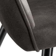 tectake Tekstilni stol Marilyn Temno siva/črna