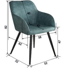 tectake Tekstilni stol Marilyn Modra/črna