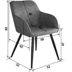 tectake 8 tekstilnih stolov Marilyn Siva/črna
