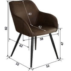 tectake 8 tekstilnih stolov Marilyn Temno rjava/črna