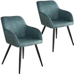 tectake 2 tekstilna stola Marilyn Modra/črna