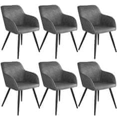tectake 6 tekstilnih stolov Marilyn Siva/črna