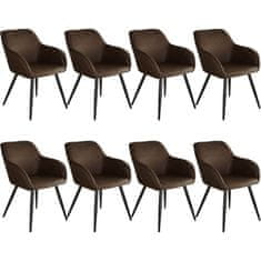 tectake 8 tekstilnih stolov Marilyn Temno rjava/črna