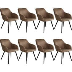 tectake 8 tekstilnih stolov Marilyn Rjava/črna