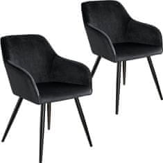 tectake 2 Marilyn Velvet-Look Chairs Črna