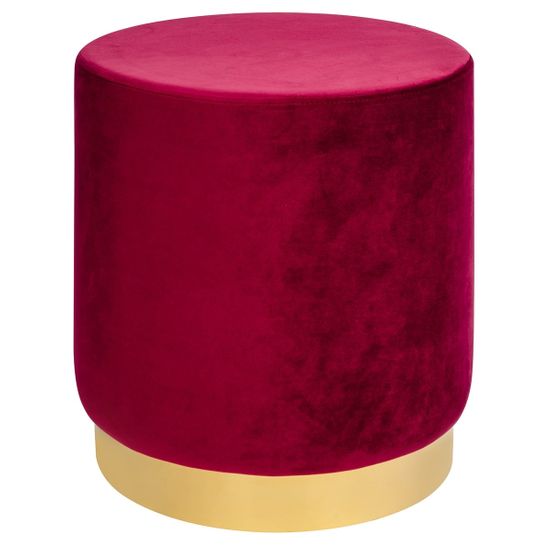 KINGHOME pouffe MARGO burgundska - velur, zlata podlaga