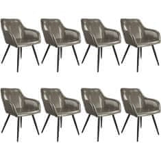 tectake 8 stolov iz umetnega usnja Marilyn Temno siva/črna