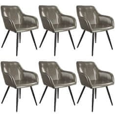 tectake 6 stolov iz umetnega usnja Marilyn Temno siva/črna