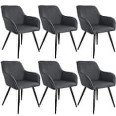 tectake 6 elegantnih stolov Marylin Temno siva/črna