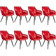 tectake 8 stolov iz umetnega usnja Marilyn Rdeča/črna