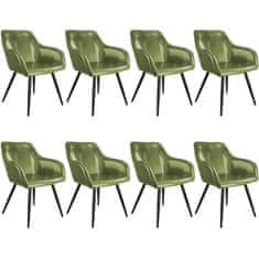 tectake 8 stolov iz umetnega usnja Marilyn Temno zelena/črna