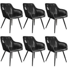tectake 6 stolov iz umetnega usnja Marilyn Črna
