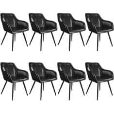 tectake 8 stolov iz umetnega usnja Marilyn Črna