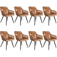 tectake 8 stolov iz umetnega usnja Marilyn Rjava/črna