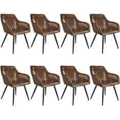 tectake 8 stolov iz umetnega usnja Marilyn Temno rjava/črna