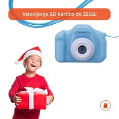 Sinnect fotoaparat za otroke, FHD, 1080p, moder + SD kartica, 32GB - rabljeno