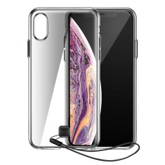 BASEUS prozorni ovitek za ključe z okvirjem iz gela iphone xs max črno (wiapiph65-qa01)