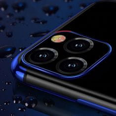 slomart prozorno barvno ohišje iz gela s kovinskim okvirjem za iphone 12 pro max črno