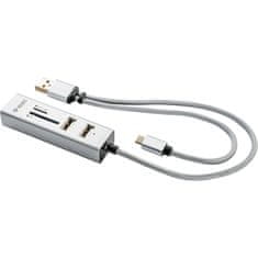 Yenkee Bralnik pomnilniških kartic YHC 102SR USB OTG COMBO HUB+Bralnik