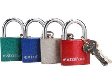 Extol Craft Ključavnica Extol Craft (77020) iz litega železa, barvna, 38 mm, 3 ključi