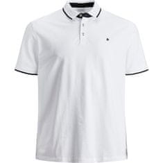 Jack&Jones Plus Moška polo triko Slim Fit JJEPAULOS 12143859 White (Velikost 4XL)