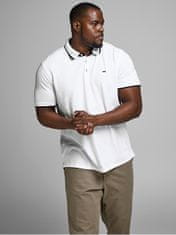 Jack&Jones Plus Moška polo triko Slim Fit JJEPAULOS 12143859 White (Velikost 4XL)