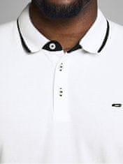 Jack&Jones Plus Moška polo triko Slim Fit JJEPAULOS 12143859 White (Velikost 4XL)