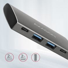 AXAGON razdelilnik USB-C na 2x USB-A + 2x USB-C