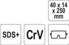 YATO  Dleto SDS + ploščat 40 x 14 x 250 mm CrV