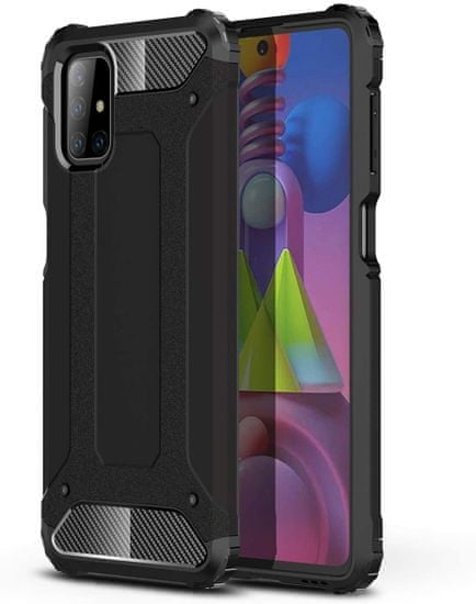 slomart hybrid armor case tough rugged cover za samsung galaxy m51 črn