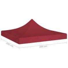 Greatstore Streha za vrtni šotor 2x2 m bordo 270 g/m2