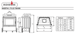 Kobok Kaseta L 73 LD kaminski vložek za vgradni kamin